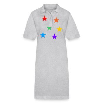 Sterne Regenbogen LGBTQ subtile Gay Pride - Stanley/Stella Frauen Bio-Polokleid PAIGER - Grau meliert - Vorne