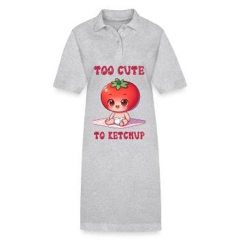 Too cute to ketchup - Stanley/Stella Frauen Bio-Polokleid PAIGER - Grau meliert - Vorne