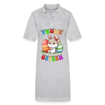 Frohe Ostern - Stanley/Stella Frauen Bio-Polokleid PAIGER - Grau meliert - Vorne