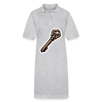 Clé / Serrure / Verrouillé / Sécurité - Robe polo bio PAIGER Stanley/Stella Femme - gris chiné - Devant