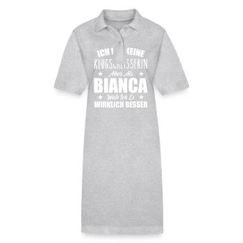 Name Bianca Vorname Klugscheisserin Namenstag - Stanley/Stella Frauen Bio-Polokleid PAIGER - Grau meliert - Vorne