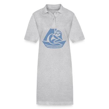 Minimalistisches Segelboot Faultier Sommer - Stanley/Stella Frauen Bio-Polokleid PAIGER - Grau meliert - Vorne