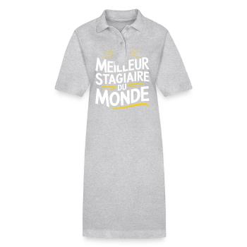 Le meilleur stagiaire du monde - Robe polo bio PAIGER Stanley/Stella Femme - gris chiné - Devant