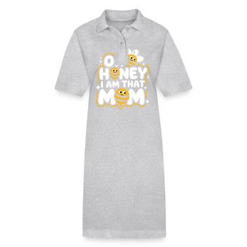 honey bee beekeeper bees bee - Stanley/Stella PAIGER Organic Women’s Polo Dress - heather grey - Front
