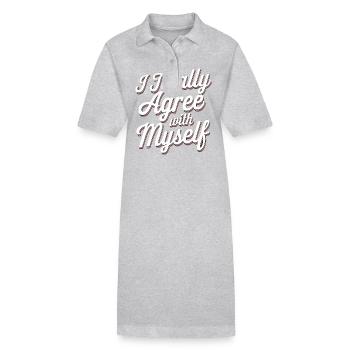 I Totally Agree With Myself 9 - Stanley/Stella Frauen Bio-Polokleid PAIGER - Grau meliert - Vorne