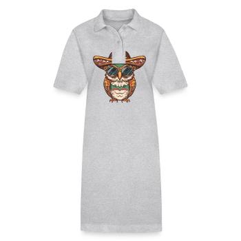 Eule Lustig Sombrero - Stanley/Stella Frauen Bio-Polokleid PAIGER - Grau meliert - Vorne