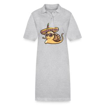 Schnecke Lustig Sombrero - Stanley/Stella Frauen Bio-Polokleid PAIGER - Grau meliert - Vorne