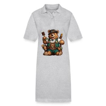 Lederhosen / Animal / Traditional costume / Tradition / Bear - Stanley/Stella PAIGER Organic Women’s Polo Dress - heather grey - Front