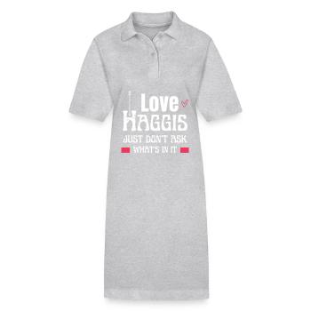 Ich liebe Haggis, frag nur nicht, was drin ist - Stanley/Stella Frauen Bio-Polokleid PAIGER - Grau meliert - Vorne