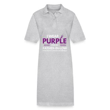 Je porte du violet pour mon père atteint d’un cancer faible - Robe polo bio PAIGER Stanley/Stella Femme - gris chiné - Devant