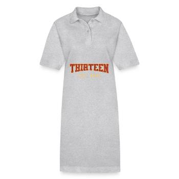 Treize Est. 2025 PNG 13e anniversaire - Robe polo bio PAIGER Stanley/Stella Femme - gris chiné - Devant