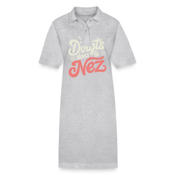 Les doigts dans le nez - Robe polo bio PAIGER Stanley/Stella Femme - gris chiné - Devant