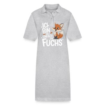 Fuchs Füchse Wildtier Waldtier Rotfuchs - Stanley/Stella Frauen Bio-Polokleid PAIGER - Grau meliert - Vorne
