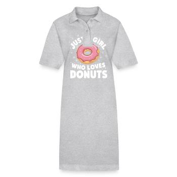 Donut Donuts Candy Bagel - Stanley/Stella PAIGER Organic Women’s Polo Dress - heather grey - Front