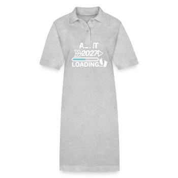 Aunt 2027 - Stanley/Stella PAIGER Organic Women’s Polo Dress - heather grey - Front