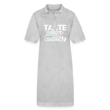 Aunt 2027 - Stanley/Stella PAIGER Organic Women’s Polo Dress - heather grey - Front