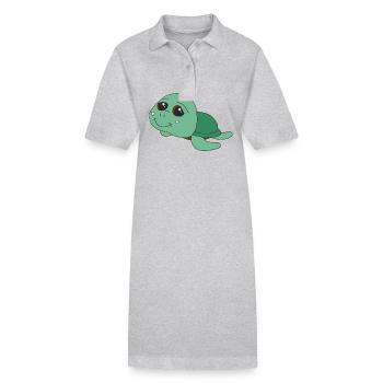 Kleine süße Schildkröte - Stanley/Stella Frauen Bio-Polokleid PAIGER - Grau meliert - Vorne