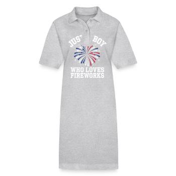 Pyrotechniker Feuerwerk Pyrotechnik - Stanley/Stella Frauen Bio-Polokleid PAIGER - Grau meliert - Vorne