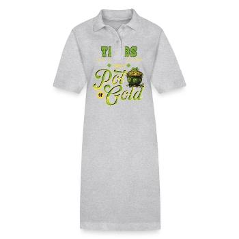 Tacos sind viel besser als ein Topf Gold St - Stanley/Stella Frauen Bio-Polokleid PAIGER - Grau meliert - Vorne
