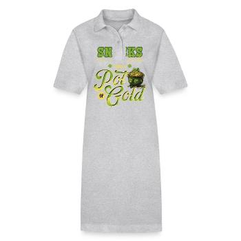 Snacks sind besser als ein Topf Gold St Patricks - Stanley/Stella Frauen Bio-Polokleid PAIGER - Grau meliert - Vorne
