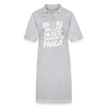 Panda Bear Panda Animal Pandas - Stanley/Stella PAIGER Organic Women’s Polo Dress - heather grey - Front