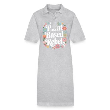 Vegetarisch Vegan Veggie Vegetarier - Stanley/Stella Frauen Bio-Polokleid PAIGER - Grau meliert - Vorne