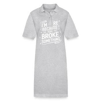 Technischer Support Computerfreak Nerd - Stanley/Stella Frauen Bio-Polokleid PAIGER - Grau meliert - Vorne
