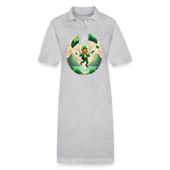 St. Patrick's Day Kleeblatt Gleitschirmfliegen - Stanley/Stella Frauen Bio-Polokleid PAIGER - Grau meliert - Vorne