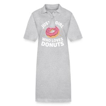 Donut Donuts Candy Bagel - Stanley/Stella PAIGER Organic Women’s Polo Dress - heather grey - Front