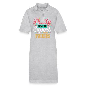 Je suis plutôt un expert des fées - Robe polo bio PAIGER Stanley/Stella Femme - gris chiné - Devant