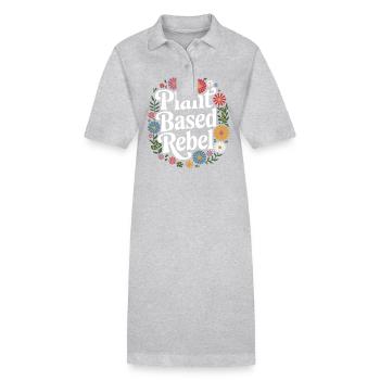Vegetarisch Vegan Veggie Vegetarier - Stanley/Stella Frauen Bio-Polokleid PAIGER - Grau meliert - Vorne