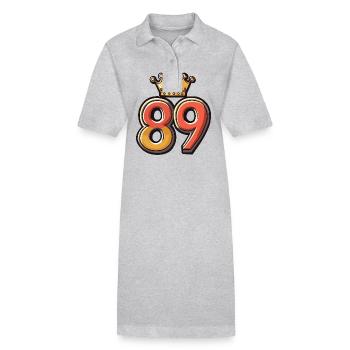 89 Couronne de chiffres - Robe polo bio PAIGER Stanley/Stella Femme - gris chiné - Devant