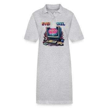Chaque pixel raconte une histoire - Retro Gaming - Robe polo bio PAIGER Stanley/Stella Femme - gris chiné - Devant