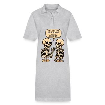 Oh, je ne t’ai pas vu depuis des lustres ! (Squelette) - Robe polo bio PAIGER Stanley/Stella Femme - gris chiné - Devant