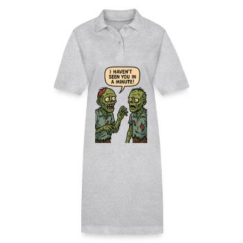 Je ne t’ai pas vu depuis une minute (Zombies) - Robe polo bio PAIGER Stanley/Stella Femme - gris chiné - Devant