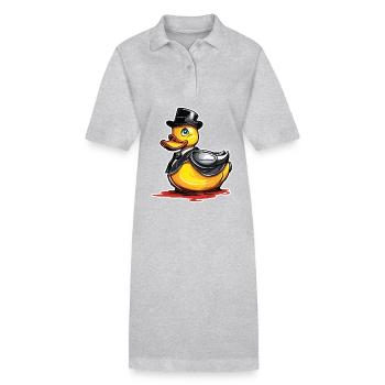 Canard en caoutchouc / canard en caoutchouc / eau / baignoire - Robe polo bio PAIGER Stanley/Stella Femme - gris chiné - Devant