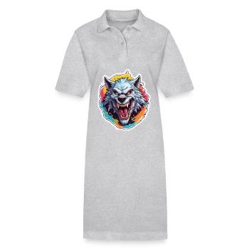 Werewolf / Full Moon / Creature / Transformation / Curse - Stanley/Stella PAIGER Organic Women’s Polo Dress - heather grey - Front