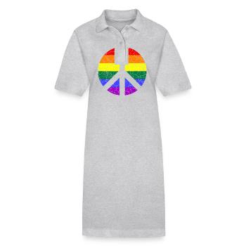 LGBTQ Love Pride CSD - Stanley/Stella Frauen Bio-Polokleid PAIGER - Grau meliert - Vorne