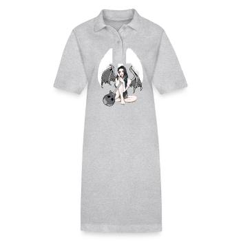 Hard Rock Musik Fantasy Teufelin Konzert Satanisch - Stanley/Stella Frauen Bio-Polokleid PAIGER - Grau meliert - Vorne