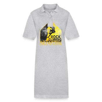 climb escalade sport climbing - Robe polo bio PAIGER Stanley/Stella Femme - gris chiné - Devant