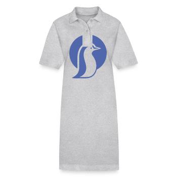 Silhouette pingouin au pôle Sud minimaliste - Robe polo bio PAIGER Stanley/Stella Femme - gris chiné - Devant