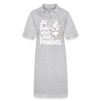 Panda Bear Panda Animal Pandas - Stanley/Stella PAIGER Organic Women’s Polo Dress - heather grey - Front