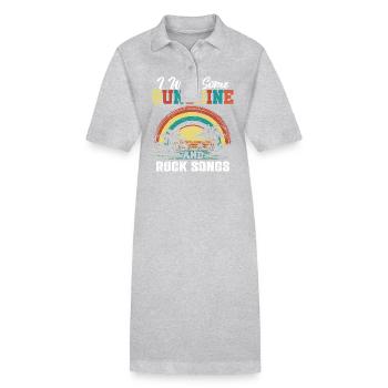 Je veux du soleil et des chansons rock Retro Vibes - Robe polo bio PAIGER Stanley/Stella Femme - gris chiné - Devant