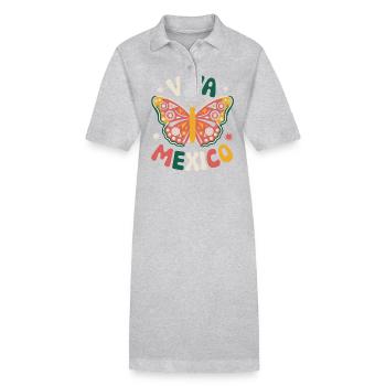 Mexique Mexique Mexicain Espagnol - Robe polo bio PAIGER Stanley/Stella Femme - gris chiné - Devant
