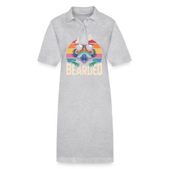 Live Bearded! Bartagame Reptil Terraristik - Stanley/Stella Frauen Bio-Polokleid PAIGER - Grau meliert - Vorne