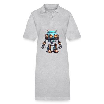Robot / Machine / AI / Technology / Mechanics - Stanley/Stella PAIGER Organic Women’s Polo Dress - heather grey - Front