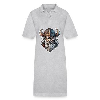 Viking / Thor / Odin / Nordique / Celtique - Robe polo bio PAIGER Stanley/Stella Femme - gris chiné - Devant