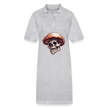 Mushroom / Mushroom / Meadow / Forest / Goa / Psy - Stanley/Stella PAIGER Organic Women’s Polo Dress - heather grey - Front
