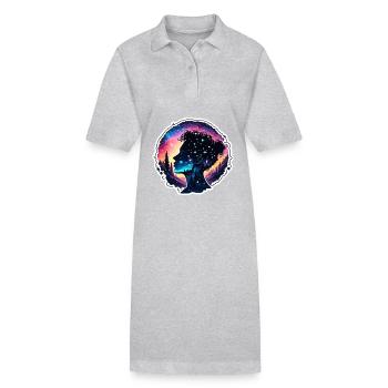 Silhouette / Forêt / Portrait / Arbres / Personne - Robe polo bio PAIGER Stanley/Stella Femme - gris chiné - Devant