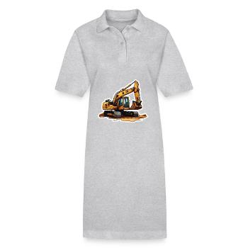 Bagger / Baustelle / Maschine /graben / Schaufel - Stanley/Stella Frauen Bio-Polokleid PAIGER - Schwarz - Vorne